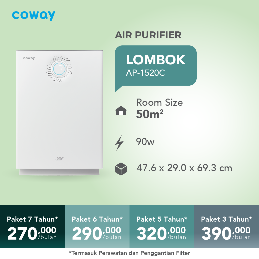 Coway Lombok – Air Purifier Canggih dengan Sensor Debu