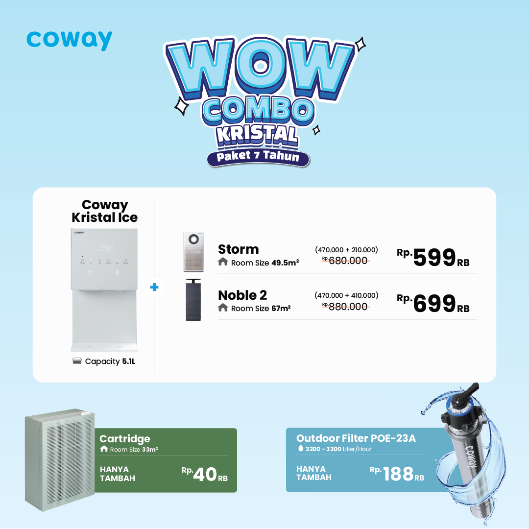 Promo Coway Terbaru – Diskon dan Cashback Air Purifier & Water Purifier